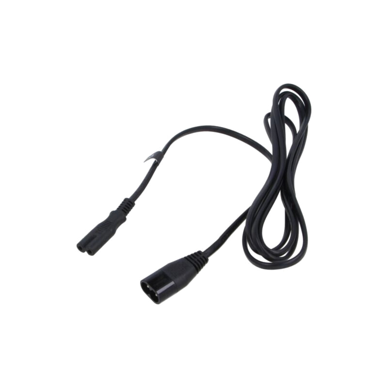 Cablu; 2x0,75mm2; IEC C7 mamă,IEC C8 tată; PVC; 2m; negru; 2,5A