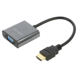 Adaptor; D-Sub 15pin HD soclu,HDMI mufă; negru; neagră
