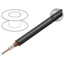 Cablu: coaxial; RG213/U; litat; Cu; PVC; negru; 10,29mm