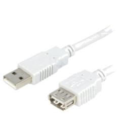 Cablu; USB 2.0; USB A soclu,USB A mufă; 3m; gri deschis
