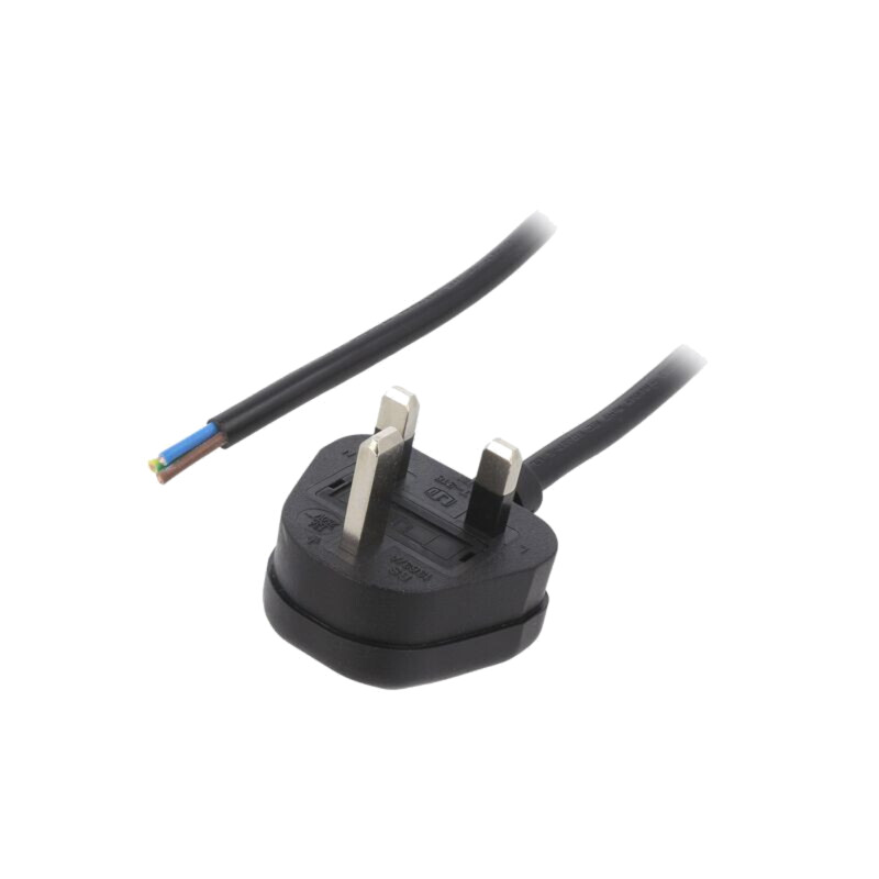 Cablu; 3x1mm2; BS 1363 (G) mufă,cabluri; PVC; 1m; negru; 13A; 250V Cablu; 3x1mm2; BS 1363 (G) mufă,cabluri; PVC; 1m; negru; 13A; 250V