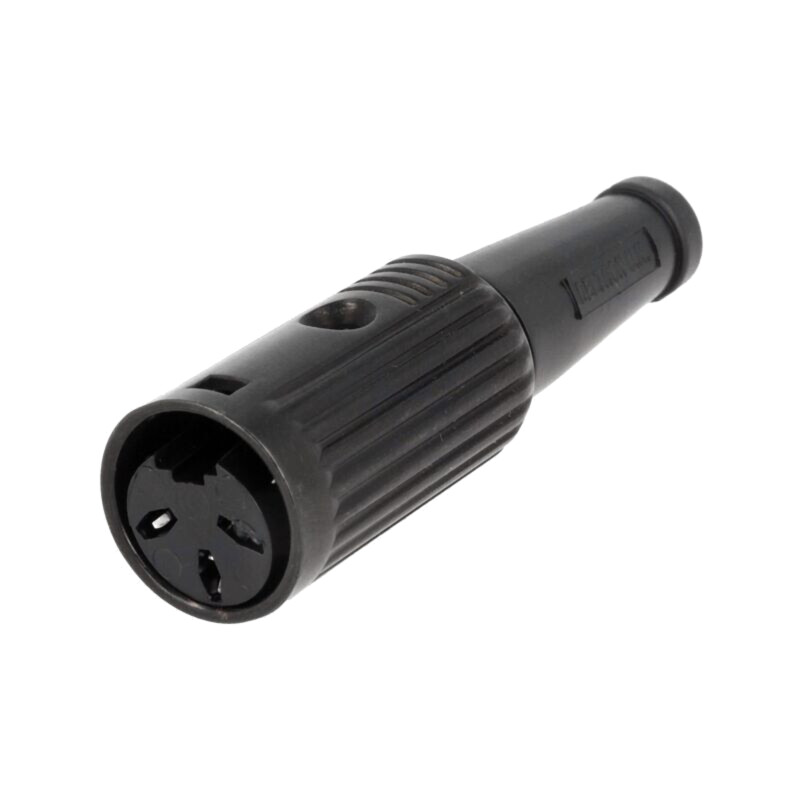 Conector: DIN; mufă; mamă; PIN: 3; Dispunere: 180°; drept; pe cablu