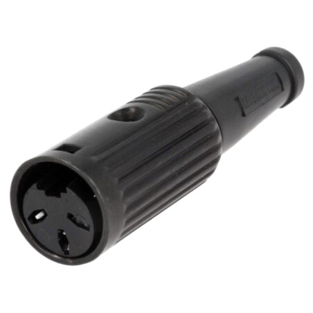 Conector: DIN; mufă; mamă; PIN: 3; Dispunere: 180°; drept; pe cablu