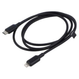 Cablu; mufă Apple Lightning,USB C mufă; nichelat; 1m; negru; PVC