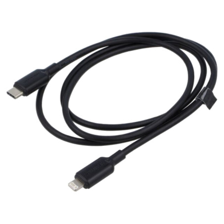 Cablu; mufă Apple Lightning,USB C mufă; nichelat; 1m; negru; PVC