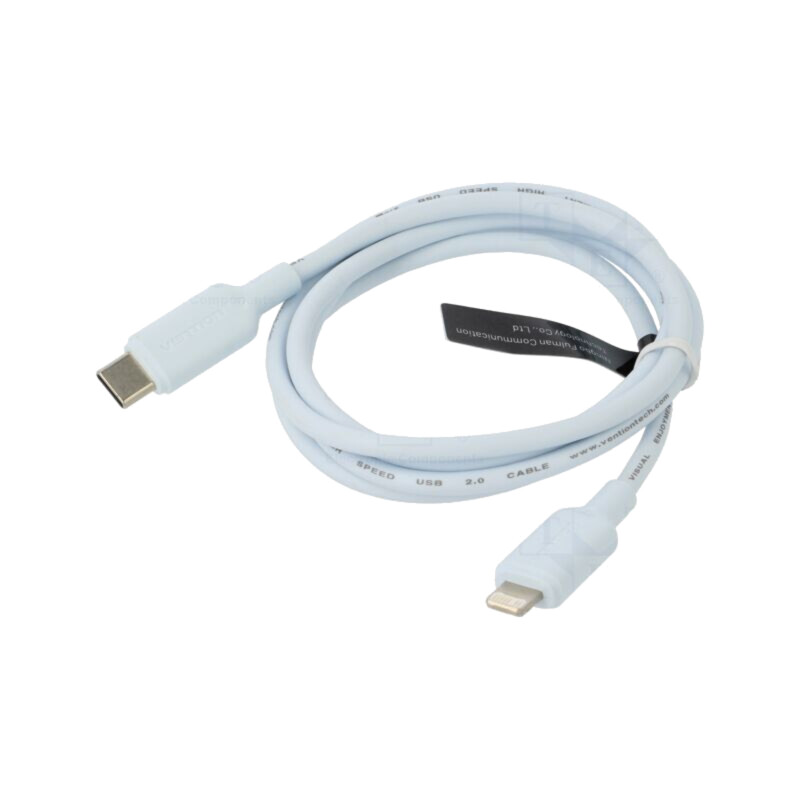 Cablu; mufă Apple Lightning,USB C mufă; nichelat; 1m; albastru