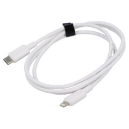 Cablu; mufă Apple Lightning,USB C mufă; nichelat; 1m; alb; PVC
