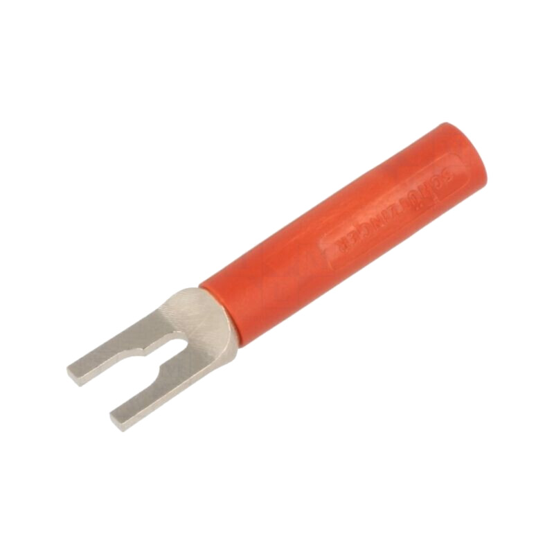 Conector: tip furcă; mufă; 20A; roşie; Lung.tot: 37mm; Ømax: 4,2mm Conector: tip furcă; mufă; 20A; roşie; Lung.tot: 37mm; Ømax: 4,2mm