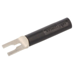 Conector: tip furcă; mufă; 20A; neagră; Lung.tot: 37mm; Ømax: 4,2mm