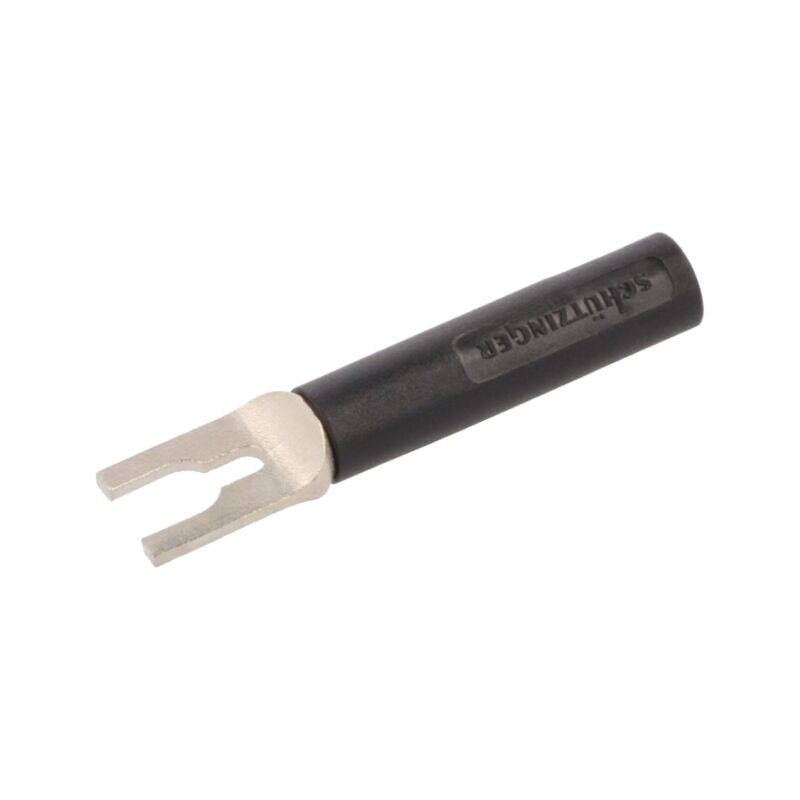Conector: tip furcă; mufă; 20A; neagră; Lung.tot: 37mm; Ømax: 4,2mm Conector: tip furcă; mufă; 20A; neagră; Lung.tot: 37mm; Ømax: 4,2mm