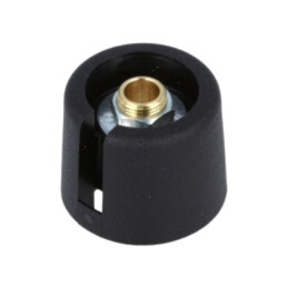 Buton rotativ; cu indicator; poliamidă; Øax: 6mm; Ø20x16mm; neagră