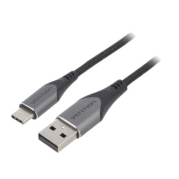 Cablu; USB 2.0; USB A mufă,USB C mufă; nichelat; 2m; argintiu