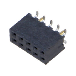 Conector: şiruri pini; mamă; PIN: 10; 2mm; aurit; THT; soclu; drept