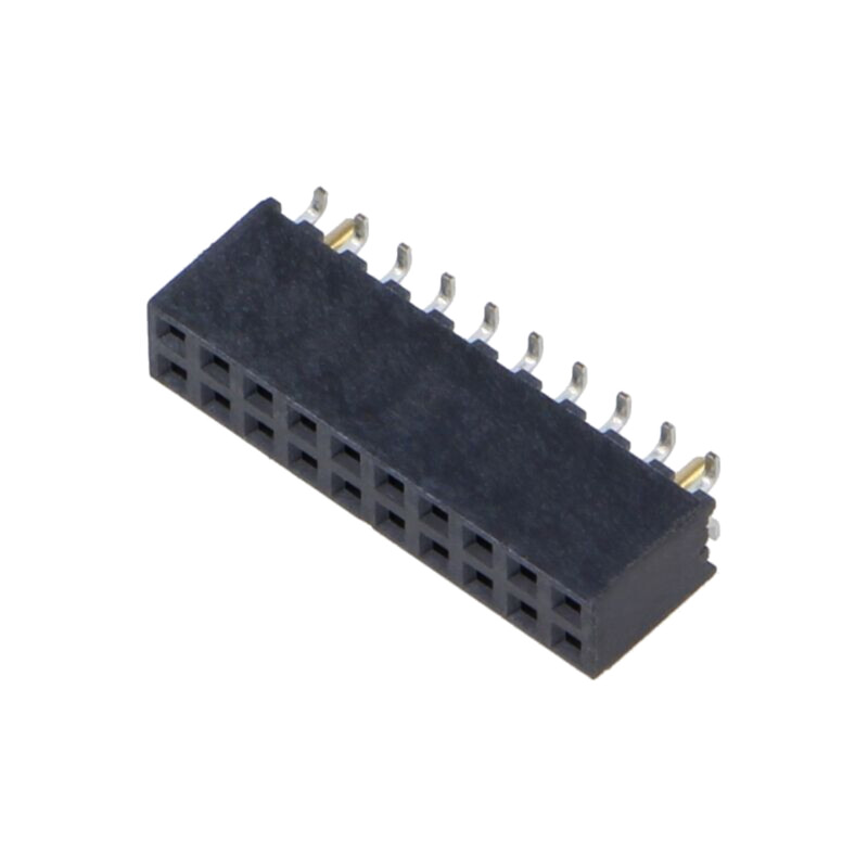 Conector: şiruri pini; mamă; PIN: 20; 2mm; gold flash; THT; soclu