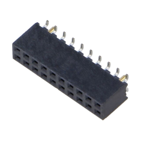Conector: şiruri pini; mamă; PIN: 20; 2mm; gold flash; THT; soclu