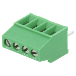 Regletă de conexiuni pt.PCB; în unghi 90°; 2,54mm; piste: 4; 10A