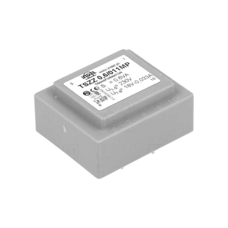 Transformator: încapsulat; 0,6VA; 230VAC; 18V; 33mA; PCB; IP00