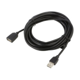 Cablu; USB 2.0; USB A soclu,USB A mufă; nichelat; 5m; negru; PVC
