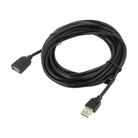 Cablu; USB 2.0; USB A soclu,USB A mufă; nichelat; 5m; negru; PVC