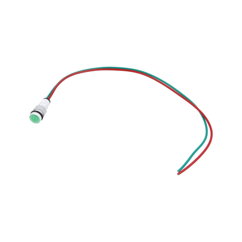 Lampă de control: LED; convex; verde; 24VDC; 24VAC; Ø10mm; plastic