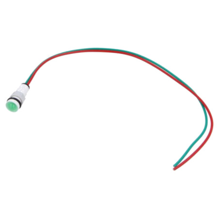 Lampă de control: LED; convex; verde; 24VDC; 24VAC; Ø10mm; plastic