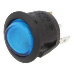 ROCKER; SPST; Poz: 2; ON-OFF; 20A/14VDC; albastră; LED; RA; UL94V-2