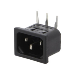Conector: alimentare AC; soclu; tată; 10A; 250VAC; IEC 60320; THT