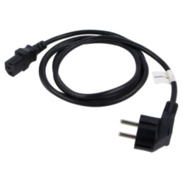 Cablu; CEE 7/7 (E/F) ştecăr în unghi,IEC C13 mamă; PVC; negru