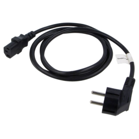Cablu; CEE 7/7 (E/F) ştecăr în unghi,IEC C13 mamă; PVC; negru