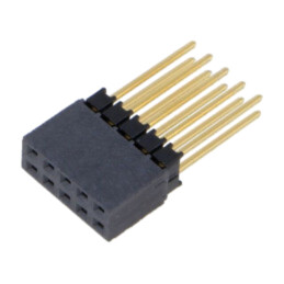 Conector: şiruri pini; tată; PIN: 10; 2,54mm; aurit; THT; soclu