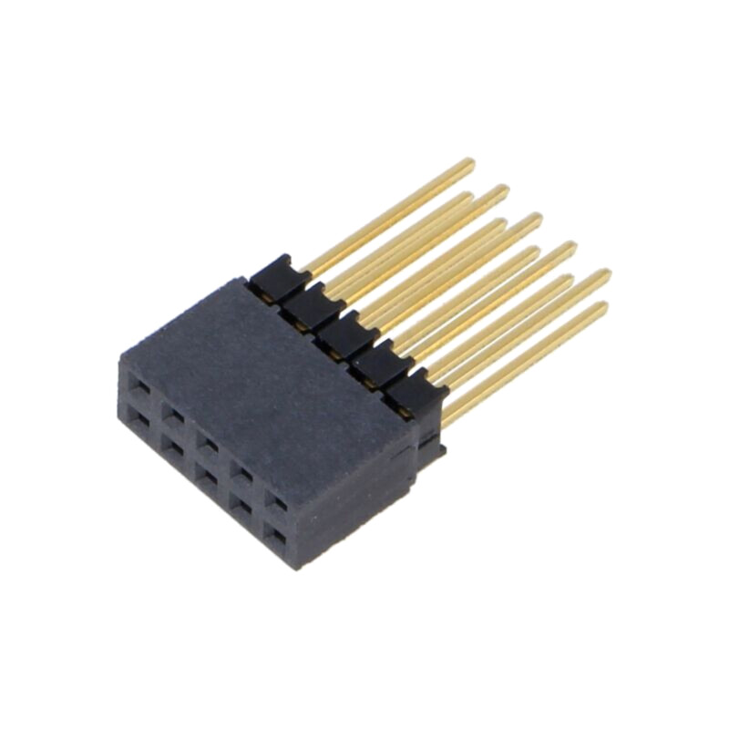Conector: şiruri pini; tată; PIN: 10; 2,54mm; aurit; THT; soclu