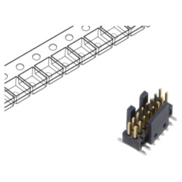 Conector: şiruri pini; tată; PIN: 16; 1,27mm; gold flash; SMT; soclu