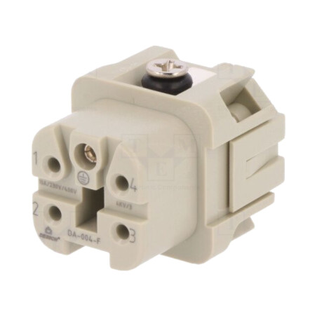 Conector: HDC; inserturi de contact; mamă; DA; PIN: 5; 4+PE; 10A