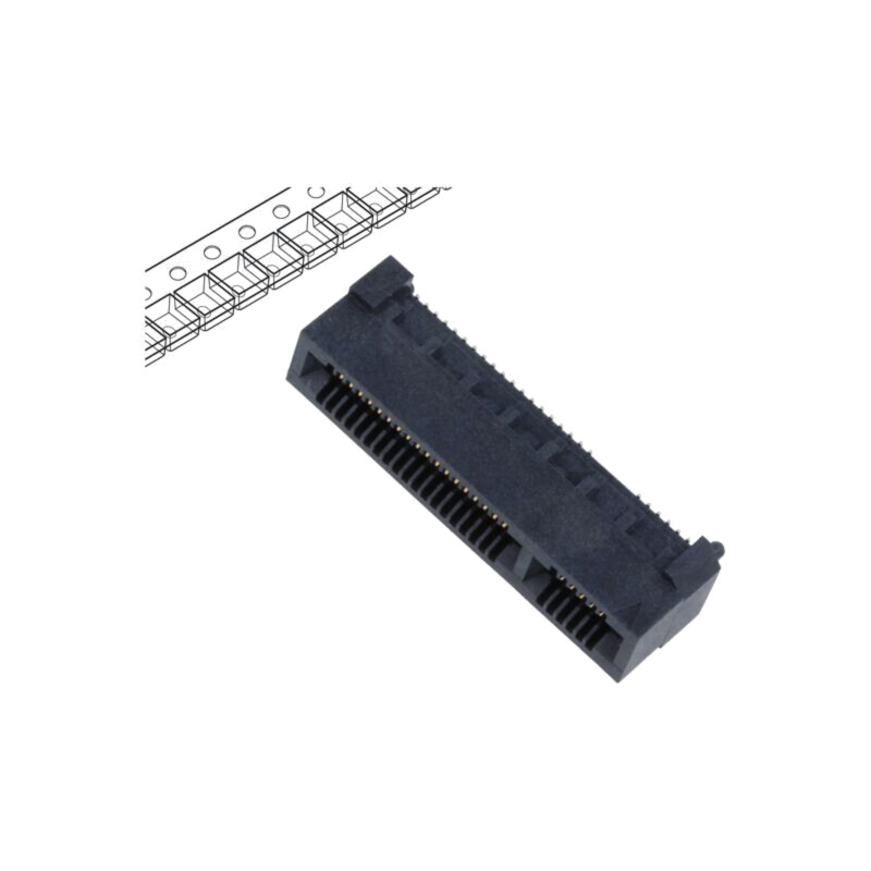 Conector: PCB-PCB; mamă; PIN: 50; 0,8mm; HSEC8; aurit; SMT; soclu Conector: PCB-PCB; mamă; PIN: 50; 0,8mm; HSEC8; aurit; SMT; soclu