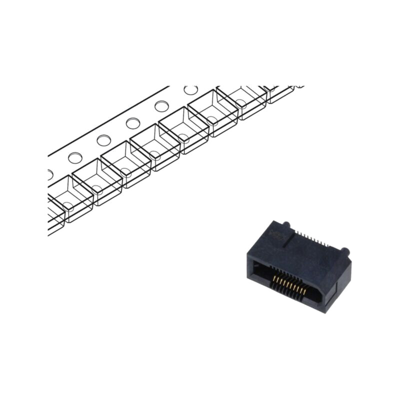 Conector: PCB-PCB; mamă; PIN: 20; 0,5mm; ERF5; aurit; SMT; soclu; 1,5A Conector: PCB-PCB; mamă; PIN: 20; 0,5mm; ERF5; aurit; SMT; soclu; 1,5A
