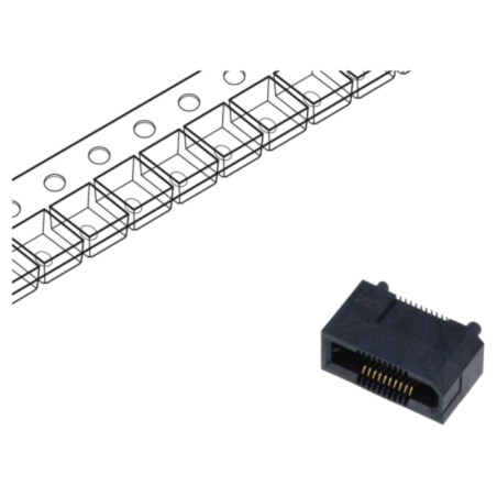Conector: PCB-PCB; mamă; PIN: 20; 0,5mm; ERF5; aurit; SMT; soclu; 1,5A