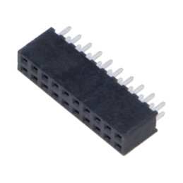 Conector: şiruri pini; mamă; PIN: 20; 2mm; gold flash; THT; soclu