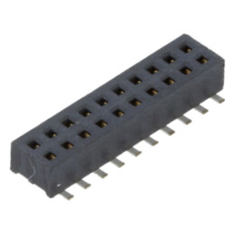 Conector: şiruri pini; mamă; PIN: 20; 1,27mm; aurit; SMT; soclu