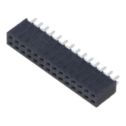 Conector: şiruri pini; mamă; PIN: 28; 2,54mm; gold flash; THT; soclu