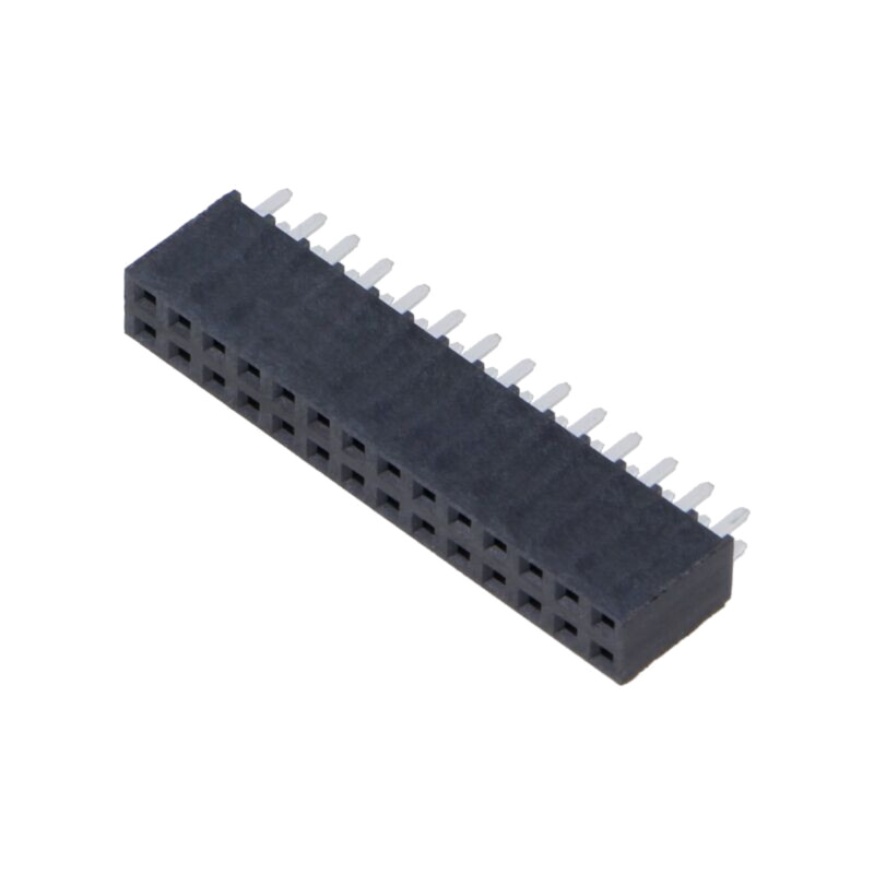 Conector: şiruri pini; mamă; PIN: 28; 2,54mm; gold flash; THT; soclu