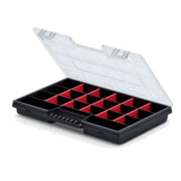 Container: colectiv; cu partiții; neagră; 290x195x35mm; NOR 30