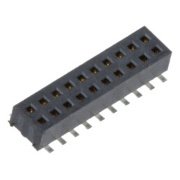 Conector: şiruri pini; mamă; PIN: 20; 1,27mm; aurit; SMT; soclu