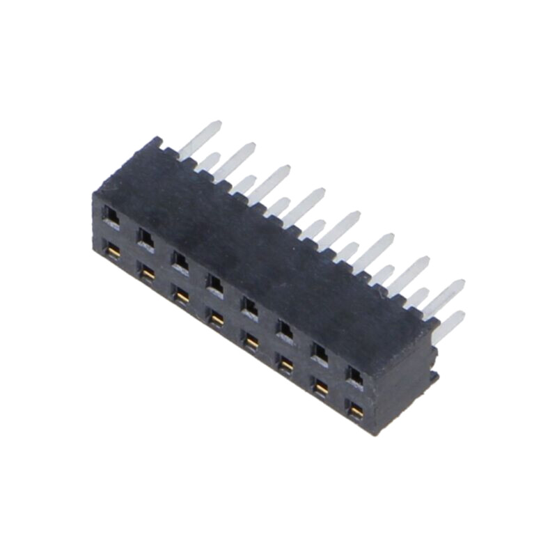 Conector: şiruri pini; mamă; PIN: 16; 2mm; aurit selectiv; THT