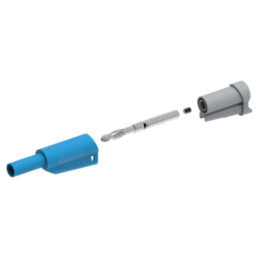 Conector: banană 4mm; mufă; 36A; 1kVAC; albastră; cu izolaţie