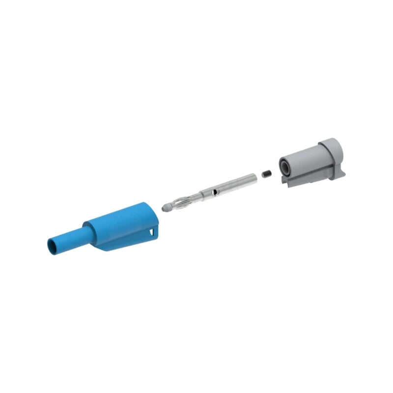 Conector: banană 4mm; mufă; 36A; 1kVAC; albastră; cu izolaţie