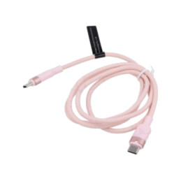 Cablu; USB 2.0; USB C mufă,din ambele părţi; nichelat; 1m; roz
