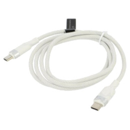 Cablu; USB 2.0; USB C mufă,din ambele părţi; nichelat; 1m; alb