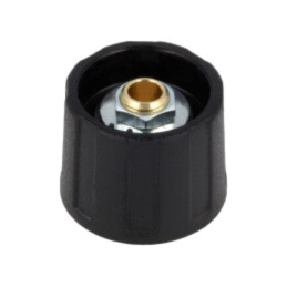Buton rotativ; fără indicator; ABS; Øax: 4mm; Ø20x15,5mm; neagră