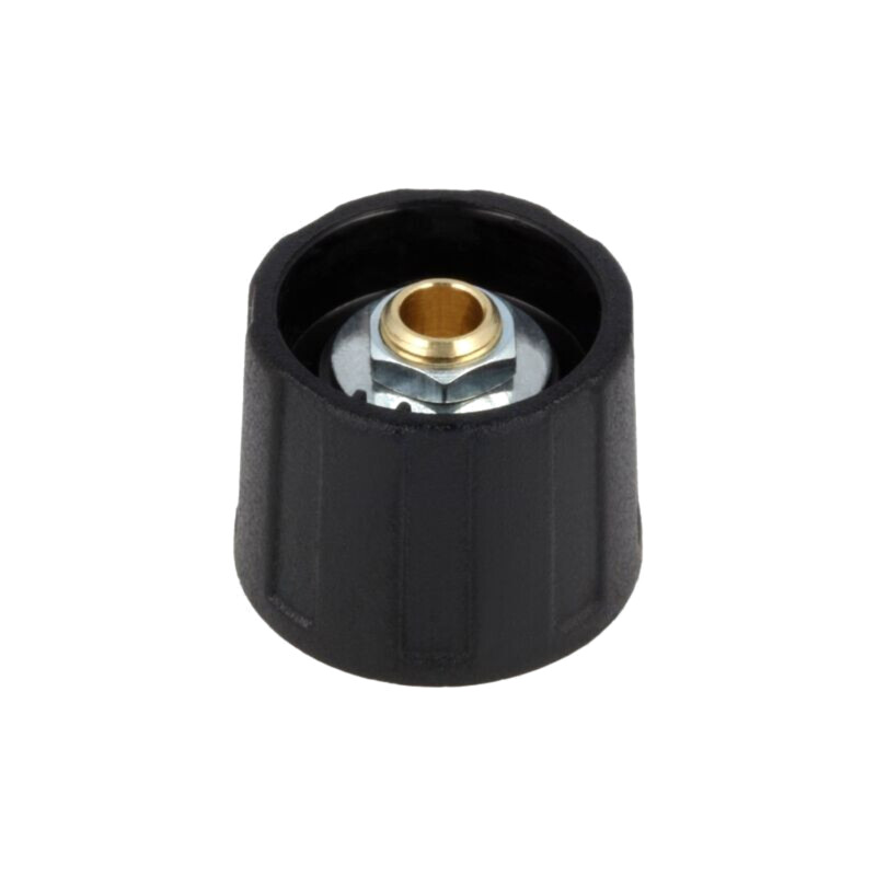Buton rotativ; fără indicator; ABS; Øax: 4mm; Ø20x15,5mm; neagră