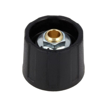 Buton rotativ; fără indicator; ABS; Øax: 4mm; Ø20x15,5mm; neagră